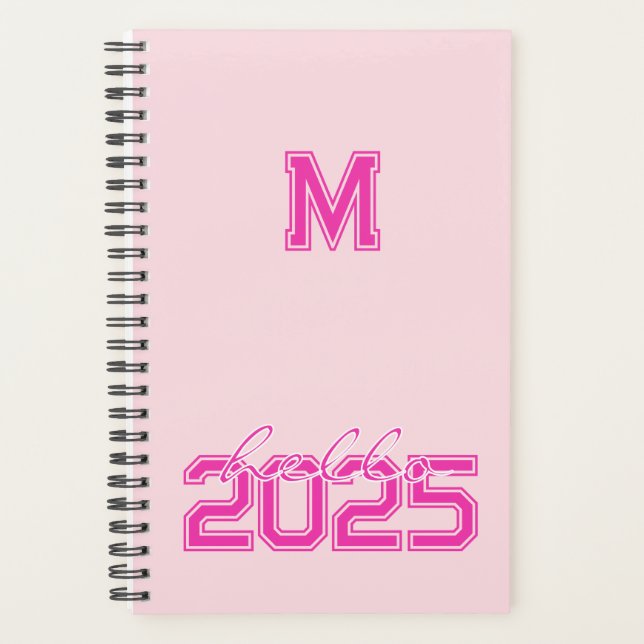 Agenda Hola Rosa Monogramado 2025 (Anverso)