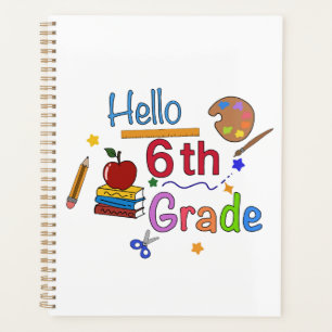 Agenda Hola sexto grado - Cute de vuelta al diseño escola