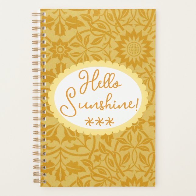 Agenda Hola Sunshine Golden Yellow Floral (Anverso)