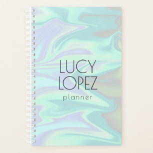 Agenda holográfico elegante y elegante de estilo bonito