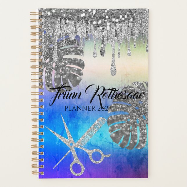 Agenda Holographic Glam Purpurina Hair Salon Planner (Anverso)