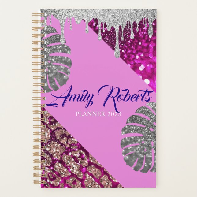 Agenda Holographic Purple Purpurina Luxury Glam Planner (Anverso)
