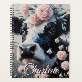 Agenda Holstein Cow Flowers Farm Farmhouse Personalizado