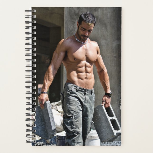 Agenda Hombre Caliente Sexy Shirless Construction Worker  (Anverso)