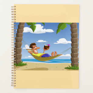Agenda Hombre Divertido Relajándose en Hamaca de Playa