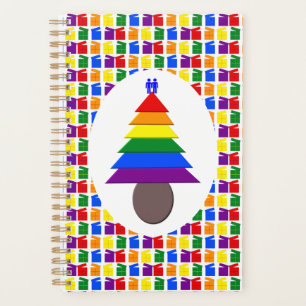 Agenda Hombres gay arcoiris Árbol de Navidad y regalo