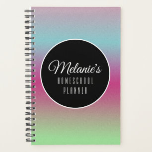 Agenda Homeschool Gradiente de Arcoíris Ombre Colorido