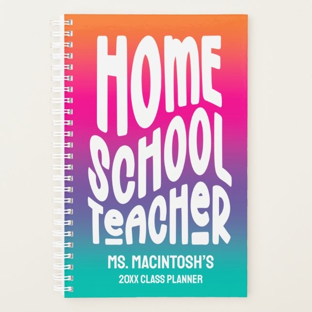Agenda Homeschool Teacher Colorful Ombre (Anverso)