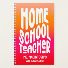 Agenda Homeschool Teacher Orange Red Ombre