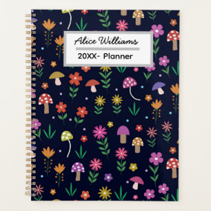 Agenda Hongos con flores caprichosas personalizadas