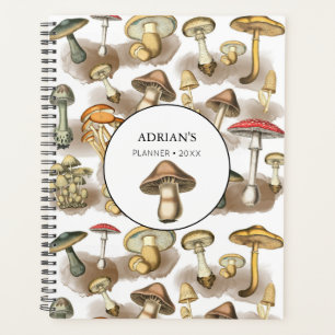 Agenda Hongos del bosque de Woodland Vintage personalizad
