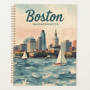Agenda Horizonte de Boston Retro & Barcos de Vela Massa