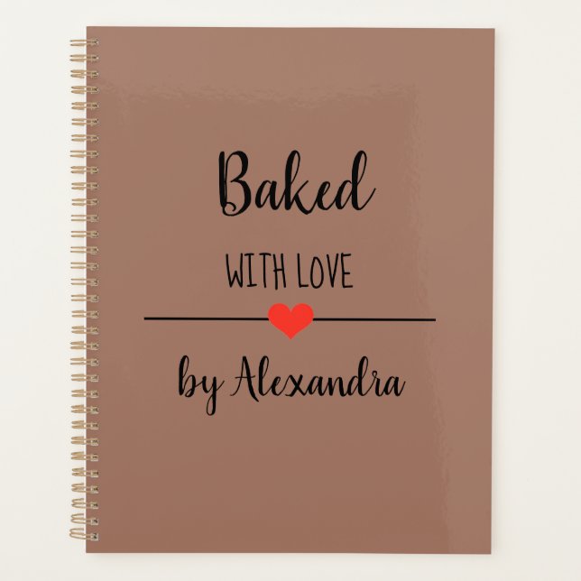 Agenda Horneado con receta de nombre marrón de amor (Anverso)