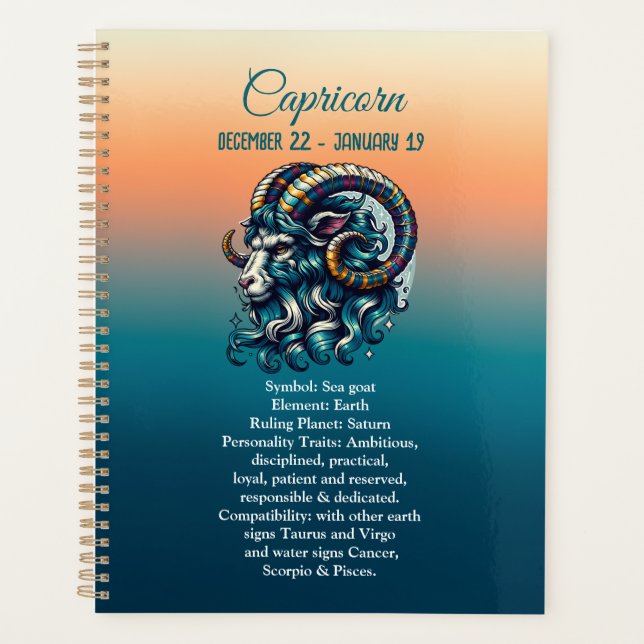 Agenda Horoscope Rótulo Astrológico Capricornio (Anverso)