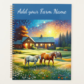 Agenda Horses on Farm Wildflower Meadow