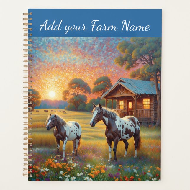 Agenda Horses on Farm Wildflower Meadow (Anverso)