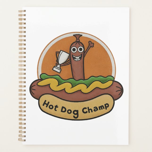 Agenda Hot Dog Champ Weiner Trophy Cute Foodie (Anverso)