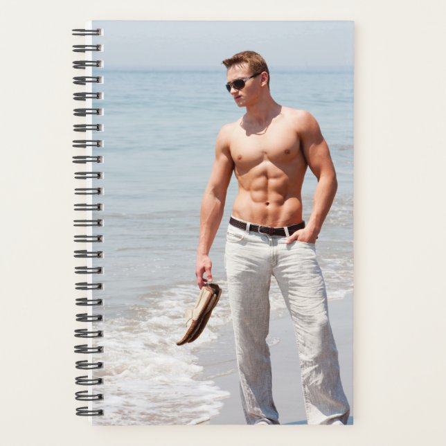 Agenda Hot Guy Bare Chest Muscular Abs Beach Shirless (Anverso)
