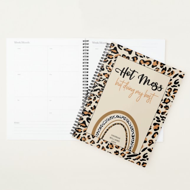Agenda Hot Mess Cita Girly Leopard Imprimir planner arcoi (Demostración)