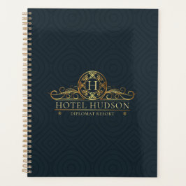 Agenda Hotel Stationery Gold Monogramado de Lujo