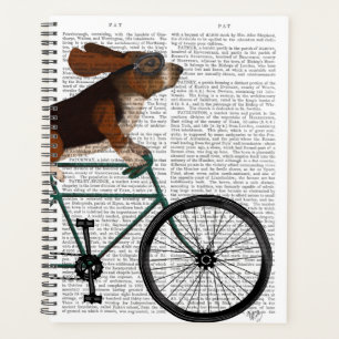 Agenda Hound Basset en la bicicleta