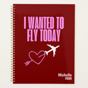 Agenda Hoy quería volar, corazón y avión, rosa caliente