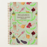 Agenda huerto vegetal personalizado<br><div class="desc">Patrón de verduras acuarelas caprichosas listas para personalizar . Planee su huerto para el año o también haga un gran regalo para un jardinero entusiasta.</div>