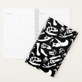 Agenda Huesos de dinosaurio (blanco y negro)