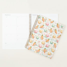 Agenda Huevos de Pascua y zanahorias Patrón de Acuarela