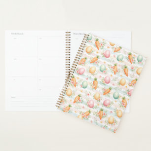 Agenda Huevos de Pascua y zanahorias Patrón de Acuarela