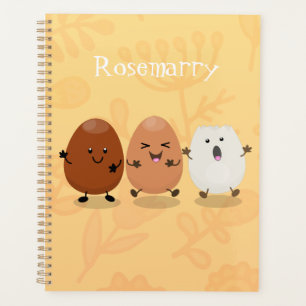 Agenda Huevos kawaii lindo ilustracion personalizado dive