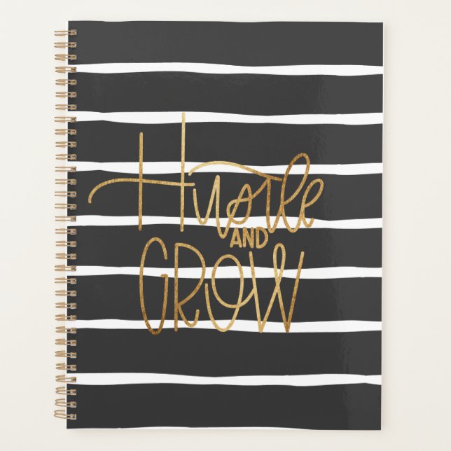 Agenda Húmela y cultiva planner blanco y negro dorado (Anverso)