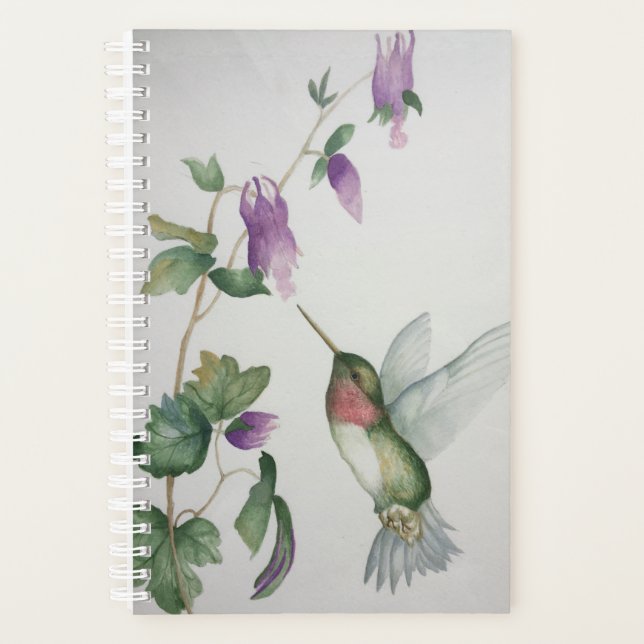 Agenda Hummingbird Elegant Watercolor Planner (Anverso)