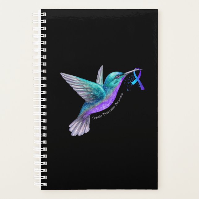 Agenda Hummingbird Purple Blue Ribbon Suicide Prevention (Anverso)