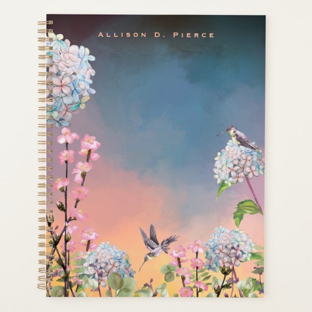 Agenda Hummingbirds e Hydrangeas | Cielo brillante colori (Anverso)