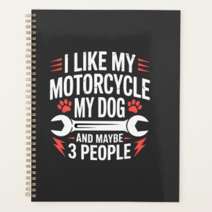 Agenda Humor Dueño de Perro en Motocicleta
