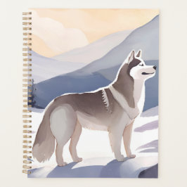 Agenda Husky de Alaska | Acuarela de Mountain Dog