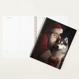 Agenda Husky Siberiano Con Navidades festivos de Santa Cl