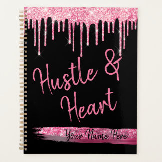 Agenda Hustle and Heart Black and Pink Purpurina Chica Je