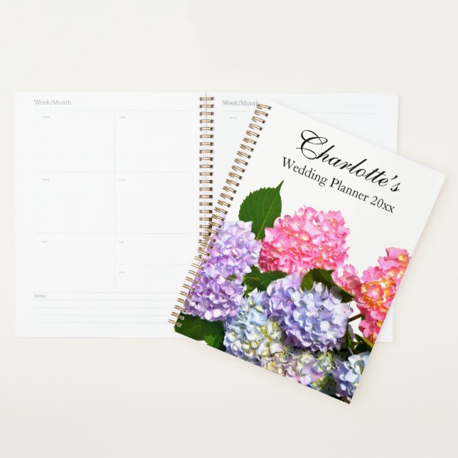 Agenda Hydrangea Bouquet flores amarillas púrpura rosa (Demostración)