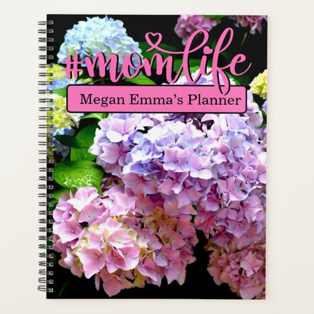 Agenda Hydrangea garden, rosa, azul, púrpura floral mamá (Anverso)