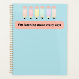 Agenda I Learn More Every Day!" Notebook Cover - Inspirin