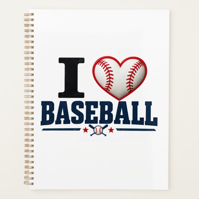 Agenda I Love Baseball Player & Team Planner Design (Anverso)
