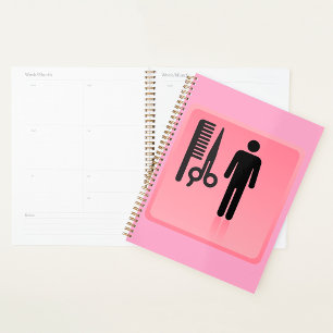 Agenda Icono de Barber Shop Haircut Comb y tijeras