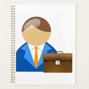 Agenda Icono de hombre de negocios profesional con maletí