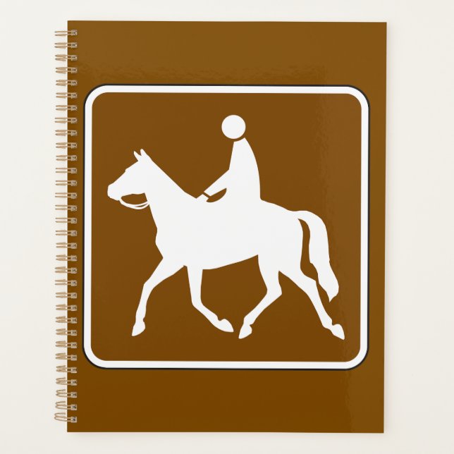 Agenda Icono de silueta de caballo de montar a caballo (Anverso)