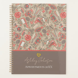 Agenda Iconos de pelo folk portugueses — taupe y coral