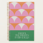 Agenda Ideas geométricas modernas de pensamiento verde ro<br><div class="desc">Moderno pensamiento geométrico geométrico elegante de tipografía rosa y gran planificador de ideas.</div>
