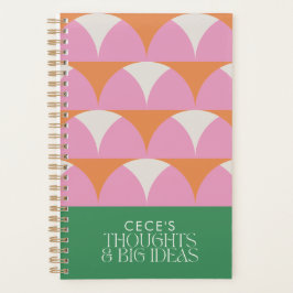 Agenda Ideas geométricas modernas de pensamiento verde ro
