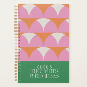 Agenda Ideas geométricas modernas de pensamiento verde ro
